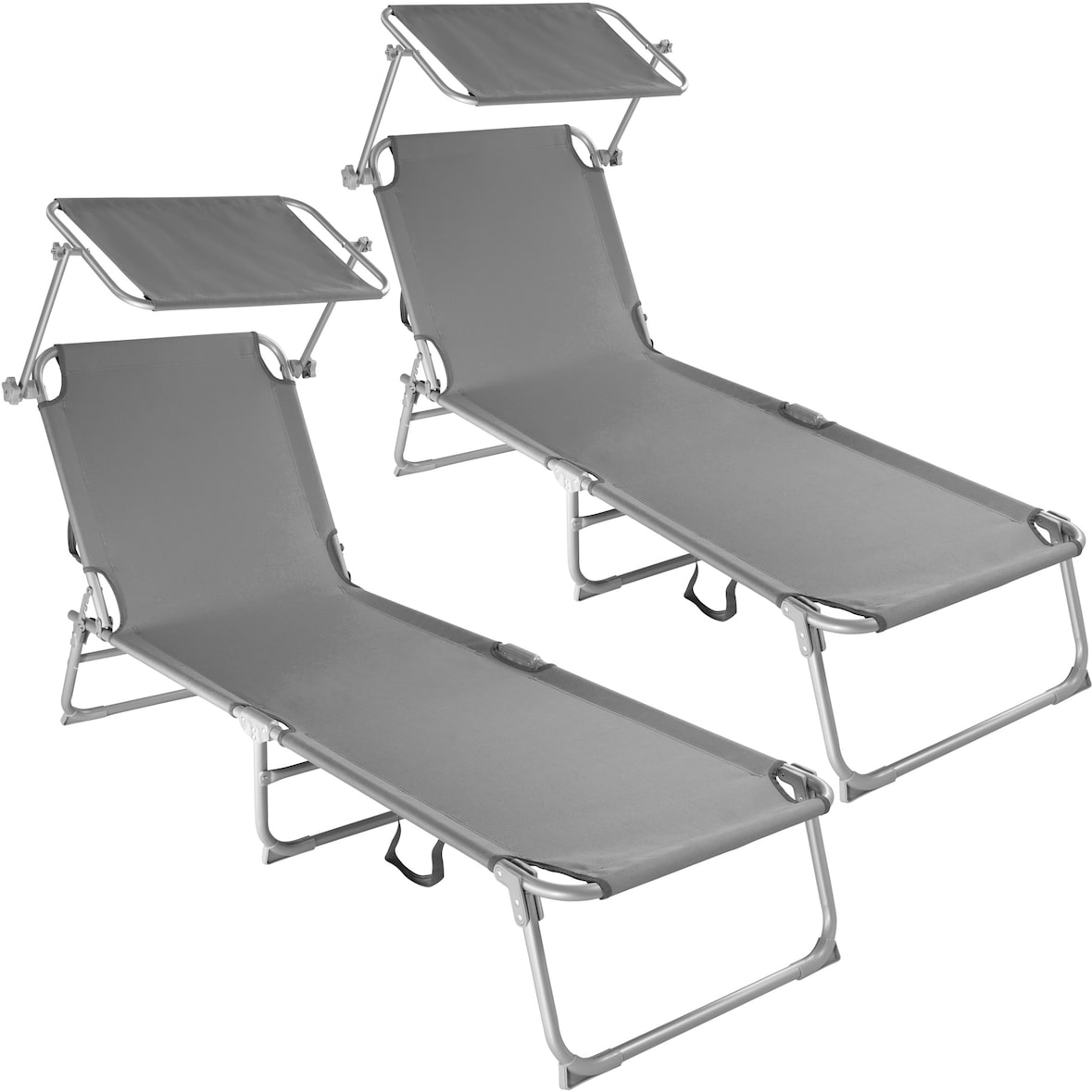 tectake 2 Ligbedden 4 standen - grijs - 403787
