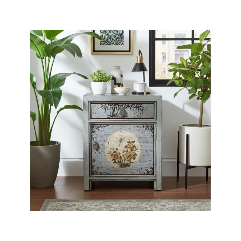 OPIUM OUTLET Muebles Cómoda Mesita de noche Armario nocturno Consola de noche Mesilla de noche Maroon 35191-13 gris asiático chino oriental