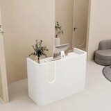 thumbnail of Empfangstresen, Kleine Gewerbetheke, Kassentheke, Empfangstisch, LED-Beleuchtung, Ladenmöbel, Frontdesk, Modernes Design Weiß 260×60×100cm