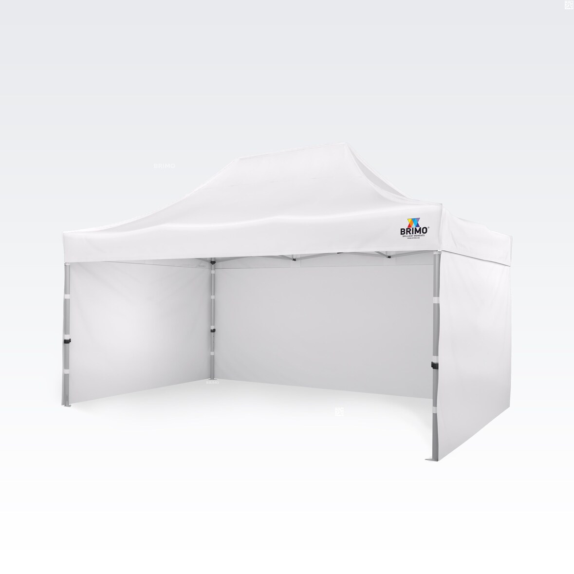 Faltpavillon ALU 3x4,5m - mit 3 Wänden - Weiß