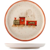 thumbnail of H&H Servizio Piatti Natalizio 18 Pezzi Santa Express in Stoneware – 6 Piatti Piani 26 cm, 6 Piatti Fondi 20,5 cm, 6 Piatti Frutta 20 cm