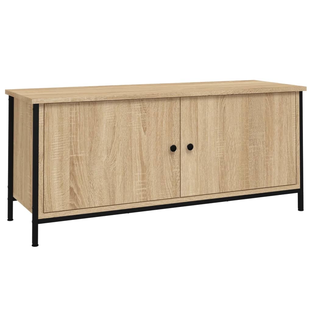Helloshop26 - Multimedia-TV-Ständer TV-Regal Sideboard TV-Schrank für Esszimmer Wohnzimmer Schlafzimmer mit Türen Sonoma-Eiche 102 02_0026899