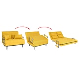 thumbnail of Fauteuil-lit HWC-K29, fauteuil pliant Canapé-lit Lit d'appoint Fauteuil relax, surface de couchage 186x97cm Tissu (270g/m²) ~ jaune