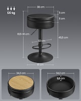 thumbnail of Helloshop26 - 360° drehbarer Barhocker höhenverstellbar mit Stauraum PU-Leder mit modernen Ziernähten für Küche/Bar einfache 12_0005375