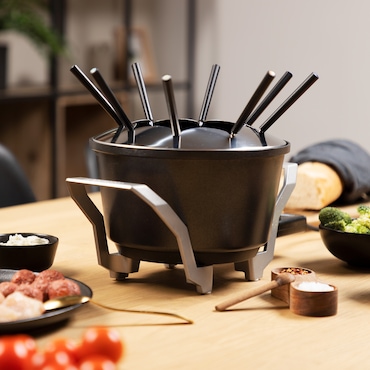 Princess - Fondue com volume de 1.5 L, 8 pessoas, Fondue de óleo, chocolate, chinês e queijo, Indicador de nível máximo, Base antiderrapante, 800 Watt