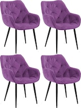 thumbnail of 4er Set Stuhl Tanna Samt lila