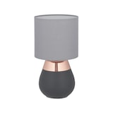 thumbnail of Relaxdays Nachttischlampe Touch dimmbar, moderne Touch Lampe, 3 Stufen, E14, Tischlampe, HxD: 32,5 x 18 cm, grau-kupfer