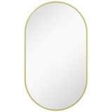 thumbnail of HOMCOM espejo de baño ovalado 40x70 cm con marco de aluminio espejo de pared decorativo horizontal o vertical para salón entrada pasillo dorado