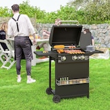 thumbnail of Outsunny Barbecue a Gas Bruciatori Indipendenti e Coperchio Nero