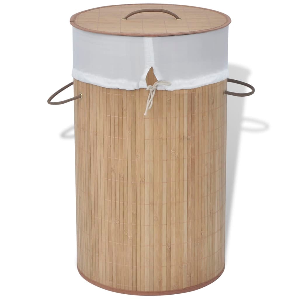 Helloshop26 - Ronde wasmand 35 x 60 cm naturel bamboe 02_0006195
