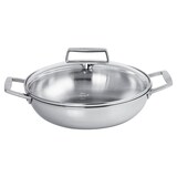 thumbnail of Plat sautoir en inox à 2 anses avec couvercle en verre  Ø28cm