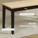 thumbnail of Sitzbank Kiefernholz Natur 102x36x45 cm für 2 Personen mit rutschhemmenden Fußpads, stabile Holzkonstruktion, modern für Küche Flur Esszimmer