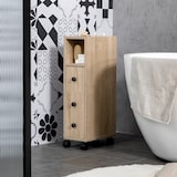 thumbnail of Armadietto da Bagno a colonna design compatto 4 ruote color rovere