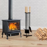 thumbnail of COSTWAY Kaminbesteck-Set, 4-teiliges Kaminbesteck mit Schürhaken, Schaufel, Ofenbesteck mit Holzgriffen, Kaminzubehör