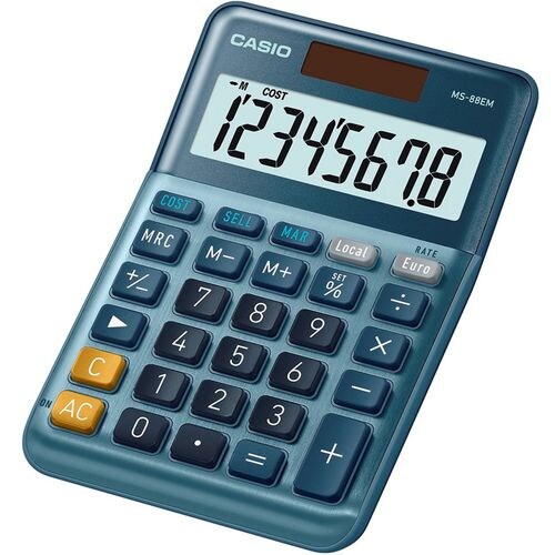 Casio Calcolatrice MS-88EM Tavolo Alluminio Funzioni Commerciali