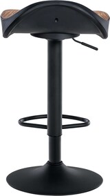 thumbnail of Décoshop26 - Set aus 2 ergonomisch geformten Barhockern aus holzfarbenem PVC mit schwarzen Metallbeinen 10_0004015