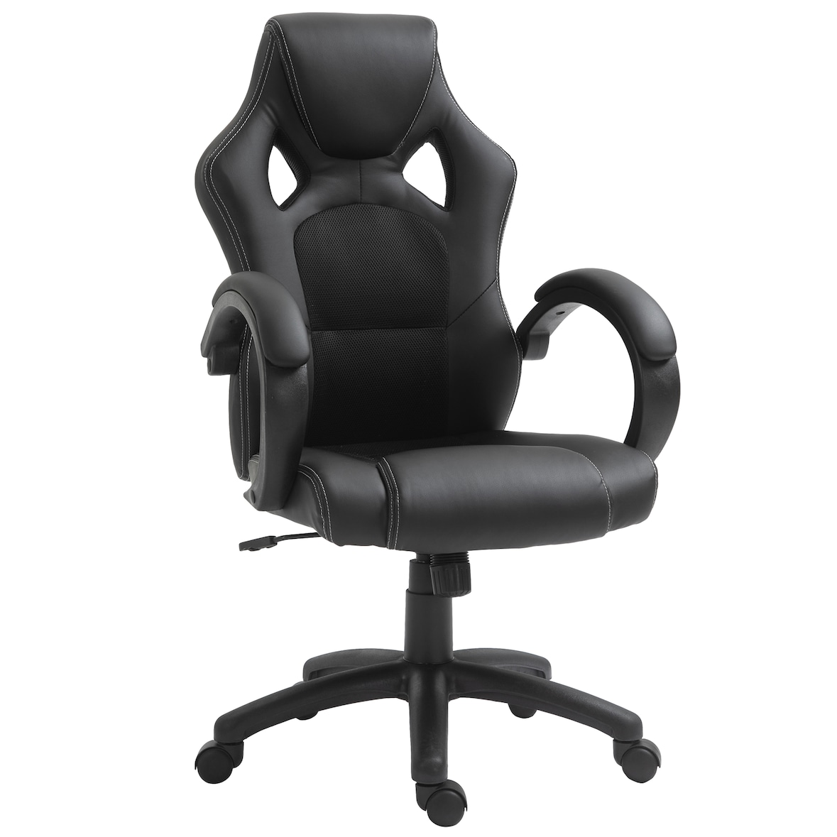 HOMCOM Sedia da Gaming ad Altezza Regolabile, 71x61x108-118 cm, Nera