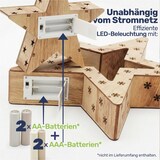 thumbnail of Zwei LED Holzsterne 16 LED Weihnachtsstern Deko