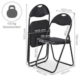 thumbnail of Klappstuhl 6er-Set, klappbarer Gästestuhl, gepolstert, leicht und bequem, Belastbarkeit 100 kg, Schwarz/Schwarz, Raburg Paul