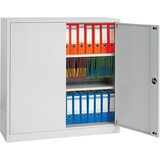 thumbnail of PROREGAL Flügeltürenschrank Badger | 2 Fachböden | Eurolock Griff Sockel | HxBxT 120x92x42 cm | Grau | Lackiert