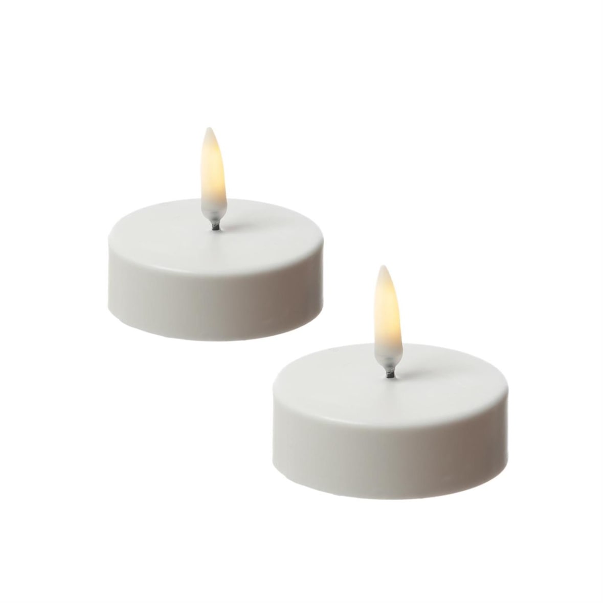 LED Maxi Teelichter Thea XL Uyuni Timer dimmbar D: 6,1cm weiß 2er Set