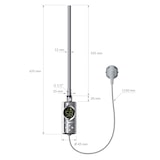 thumbnail of Elektrischer Badheizkörper mit Heizstab 600W 400x800 mm Chrome gerade mit Seitenanschluss & Thermostat Digitalanzeige LuxeBath