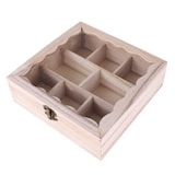 thumbnail of Teebox Holz 8 Fächer Teebeutelbox Teedose Kasten Teeaufbewahrung Verriegelung