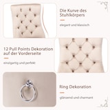 thumbnail of Merax Esszimmerstühle 2 Stk. Polsterstuhl Wohnzimmer mit Rückenlehne Beige Samt