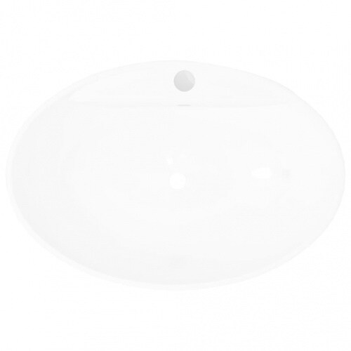 Luxuriöses Keramik Waschbecken Oval + Überlauf | vidaXL : Farbe - Weiss