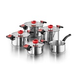 thumbnail of KOPF Topfset Nelo aus Edelstahl, Induktion, Kochtopfset mit intelligenter Abgießhilfe, 9-teilig