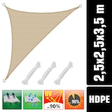 thumbnail of Toldo UV HDPE 2.5x2.5x3.5 Vela de Protección Solar Triangular Jardín beige