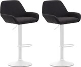 thumbnail of DELUKE® Barhocker 2er Set DUBLIN - Schwarz, Stoff, Weiß | Barhocker mit Lehne Barstuhl Tresenhocker Tresenstuhl Kneipenhocker Kneipenstuhl