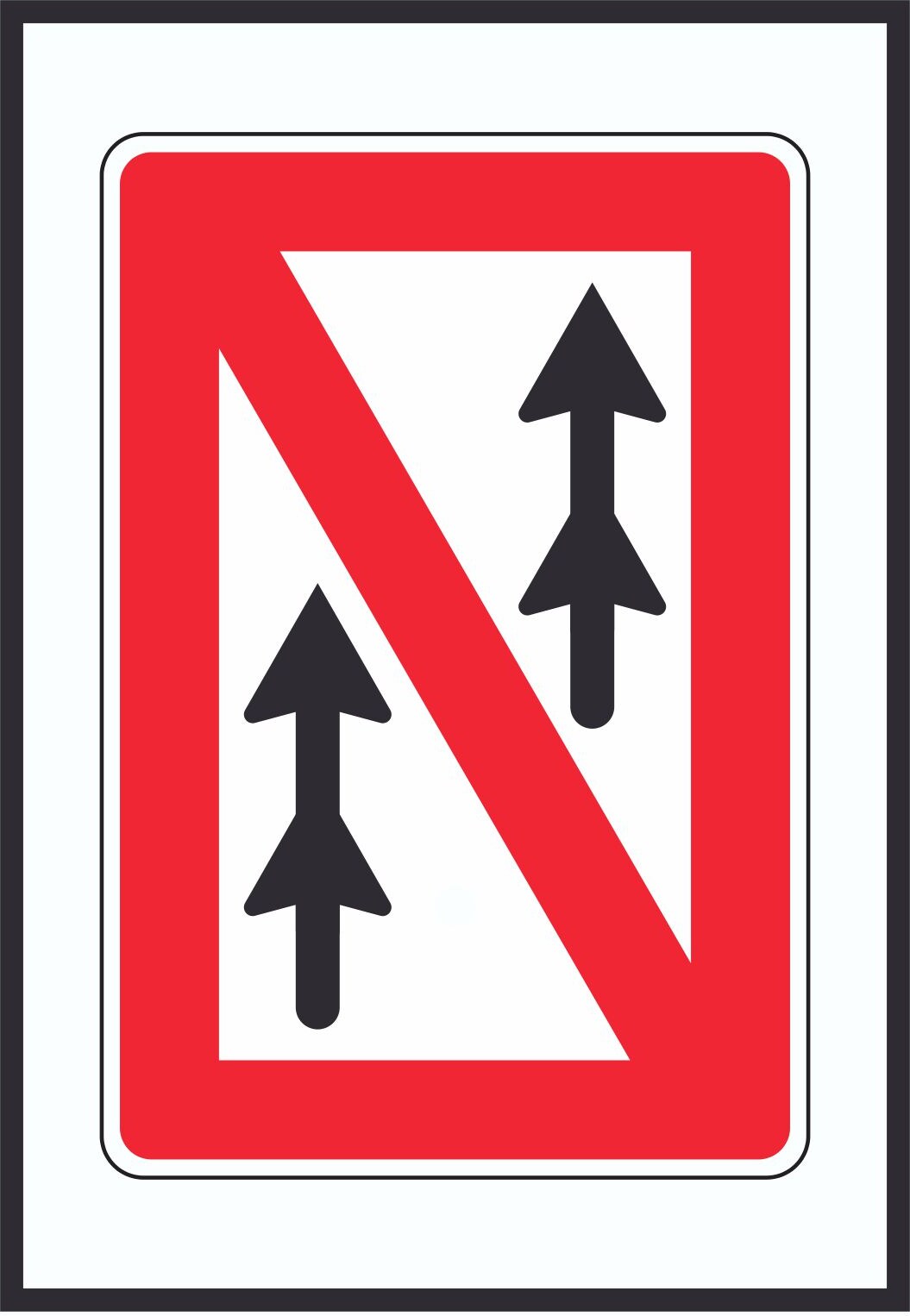 überholverbot für Verbände Symbol A0 Rückseite selbstklebend