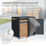 thumbnail of ML-Design Mülltonnenbox 4er Holzoptik mit Pflanzdach, für 4×240L, 264×80×124 cm, Stahl, wetterfest & abschließbar, Müllbox mit Tür