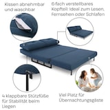 thumbnail of Schlafsofa mit Gästebett-Funktion & verstellbarem Kopfteil, 2-Sitzer mit Schlaffunktion, Mikrofaser in Dunkelblau | Raburg Zara