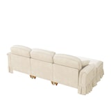 thumbnail of U-förmiges Cloud-Sofa 140x272x93 cm aus Chenille mit Rüschenverzierung und Hocker – Flexibel, modern und komfortabel