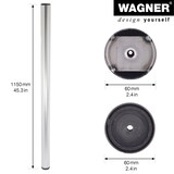 thumbnail of WAGNER Möbelbein/Systemrohr TENO - Ø 60 x 1150 mm individuell kombinierbar, Edelstahl-Optik, Tragkraft 50 kg - 12331501