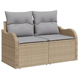 thumbnail of vidaXL 8-teiliges Garten Sofa Set mit Kissen Beige Poly Rattan