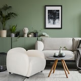 thumbnail of Loungestoel / relaxfauteuil VERDUNA stof bouclé wit hjh LIVING