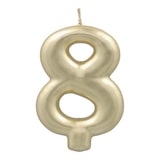 thumbnail of Bougie "Chiffre" avec support 7 cm or "8" (12 unités) PAPSTAR