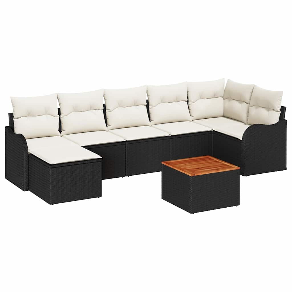 vidaXL Garten-Sofa-Set 8 pcs Schwarz und Weiß