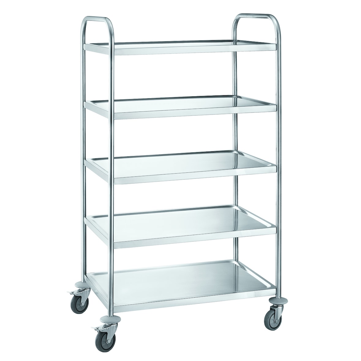 METRO PROFESSIONAL Servierwagen GST1005, Edelstahl, 85 x 52.6 x 154.3 cm, 5 Niveaus, Gesamtlast 200 kg, silber
