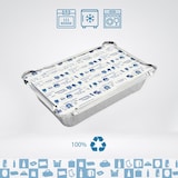 thumbnail of Conjunto de 100 Bandejas de Alumínio com Tampa para Alimentos Descartáveis de 750 ml - Embalagem perfeita para churrascos, transporte de alimentos