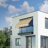 thumbnail of Wasabi - Toldo Exterior Balcón Enrollable 3x2,5 Gris-Amarillo – Soporte Techo y Pared – Anclaje Barandilla