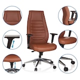 thumbnail of Silla de oficina / silla ejecutiva VITORO piel sintética marrón hjh OFFICE