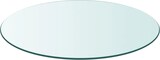 thumbnail of DELUKE® Tischplatte rund Ø 60 cm - Glas Gehärtet, 8 mm dick Transparente Glasplatte rund, Ideal für DIY-Projekte, Glastische und als Kamin Glasplatte