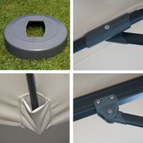 thumbnail of Zweefparasol HWC-A96, parasol, rond Ø 4m polyester/aluminium 27kg ~ crème met voet