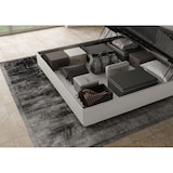 thumbnail of Kingsize-Doppelbett mit gepolstertem Behälter 200x200, weißem Kunstleder Annalisa Large