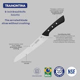 thumbnail of Tramontina SOLUTTA Brotmesser, 20 cm, Edelstahl, Küchenmesser, Wellenschliff, rostfrei, ergonomischer Griff, spülmaschinenfest, NSF-zertifiziert