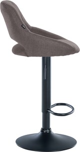 thumbnail of Barhocker SEGAD - Stoff Dunkelgrau 46.5x48x85 cm Schwarz | Barstuhl Mit Lehne Tresenhocker Tresenstuhl Kneipenhocker Kneipenstuhl